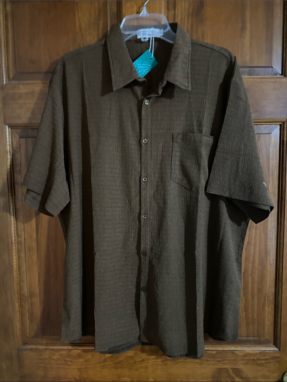 Men's Casual Short-Sleeve Button-Down Shirt - Brown
